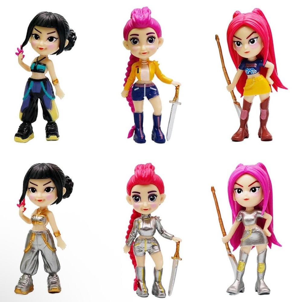 K-Pop Demon Hunters 6-Figure Set – Battle & Metallic Edition Huntrix Girls